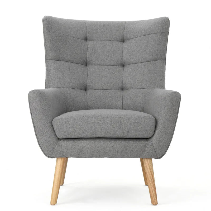 Fauteuil haut de dossier à oreilles gris 32,5