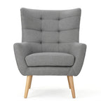 Fauteuil haut de dossier à oreilles gris 32,5