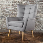 Fauteuil haut de dossier à oreilles gris 32,5