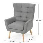 Fauteuil haut de dossier à oreilles gris 32,5