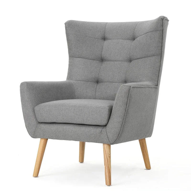 Fauteuil haut de dossier à oreilles gris 32,5
