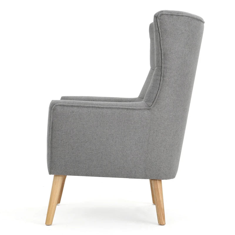 Fauteuil haut de dossier à oreilles gris 32,5