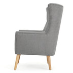 Fauteuil haut de dossier à oreilles gris 32,5