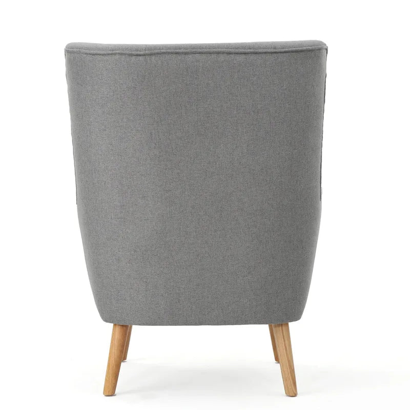 Fauteuil haut de dossier à oreilles gris 32,5
