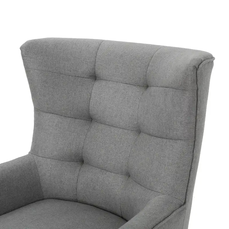 Fauteuil haut de dossier à oreilles gris 32,5