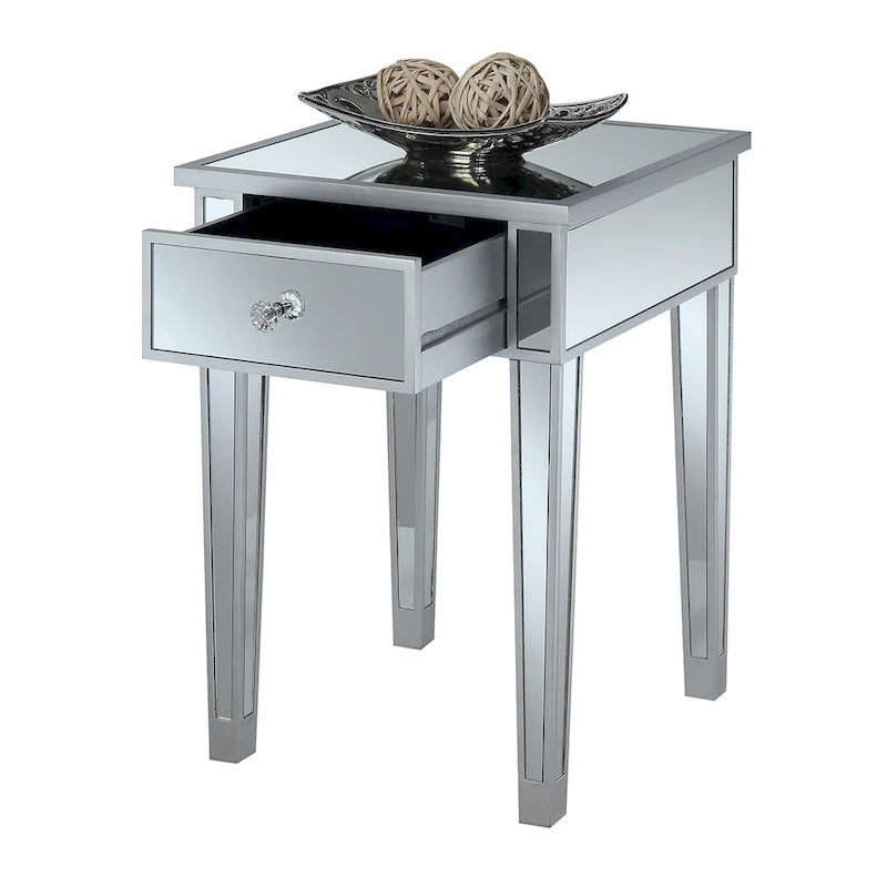 Table d'appoint à 1 tiroir avec miroir Gold Coast