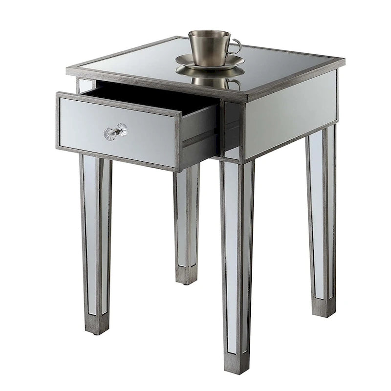Table d'appoint à 1 tiroir avec miroir Gold Coast
