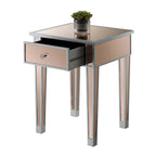 Table d'appoint à 1 tiroir avec miroir Gold Coast
