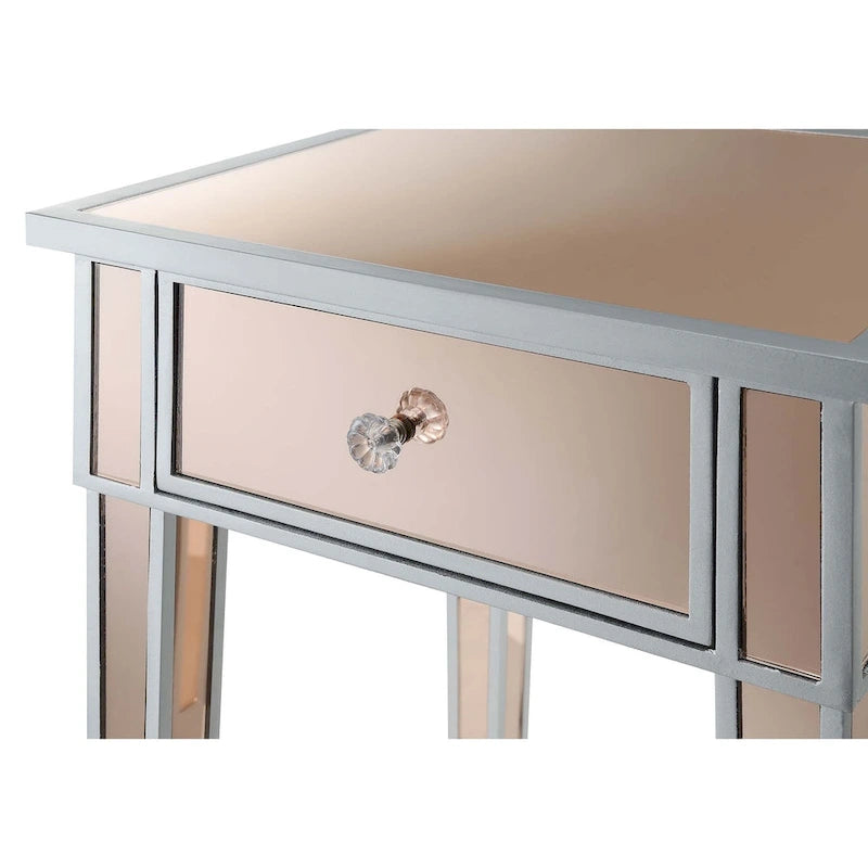 Table d'appoint à 1 tiroir avec miroir Gold Coast