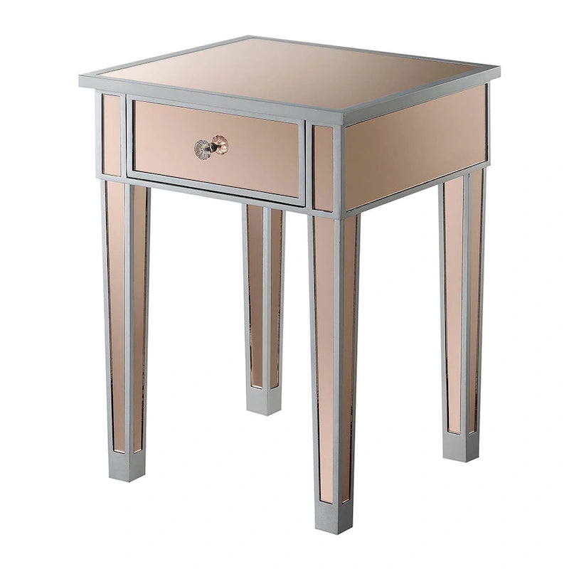 Table d'appoint à 1 tiroir avec miroir Gold Coast