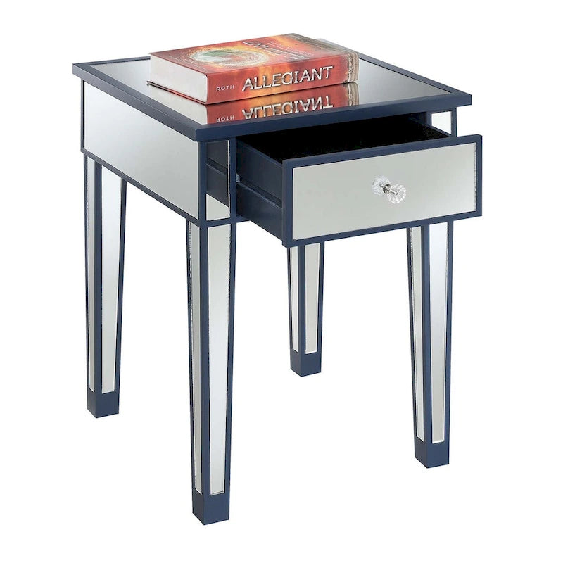 Table d'appoint à 1 tiroir avec miroir Gold Coast