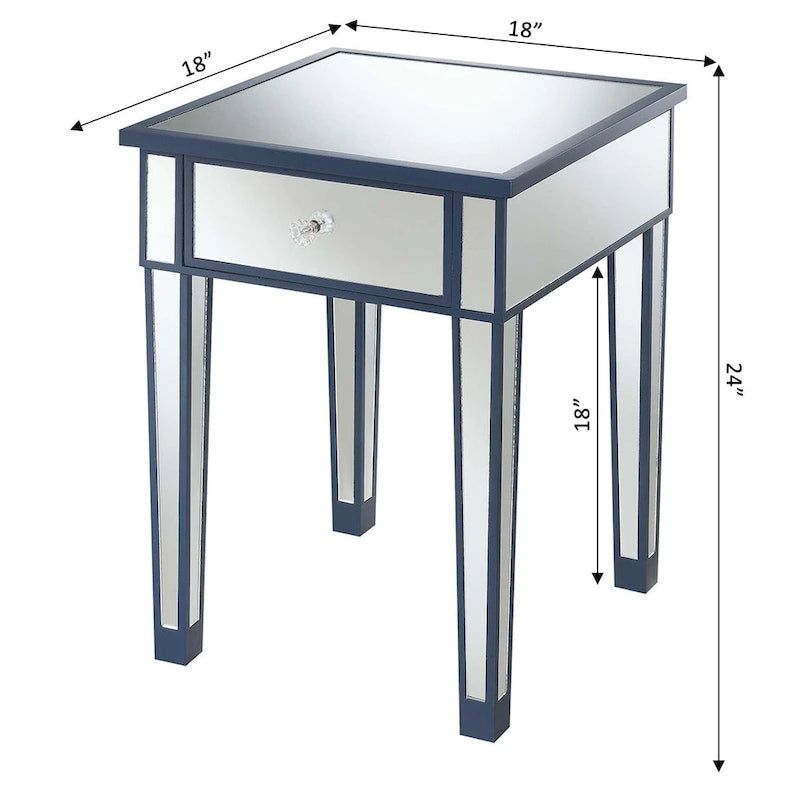 Table d'appoint à 1 tiroir avec miroir Gold Coast