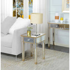 Table d'appoint à 1 tiroir avec miroir Gold Coast