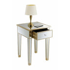 Table d'appoint à 1 tiroir avec miroir Gold Coast