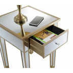 Table d'appoint à 1 tiroir avec miroir Gold Coast