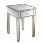 Table d'appoint à 1 tiroir avec miroir Gold Coast
