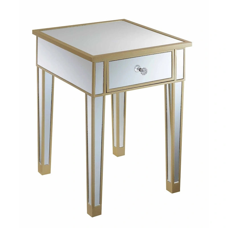 Table d'appoint à 1 tiroir avec miroir Gold Coast