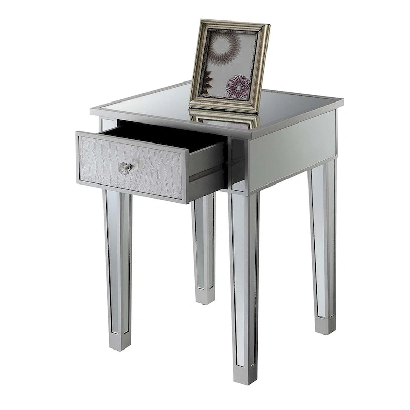 Table d'appoint à 1 tiroir avec miroir Gold Coast