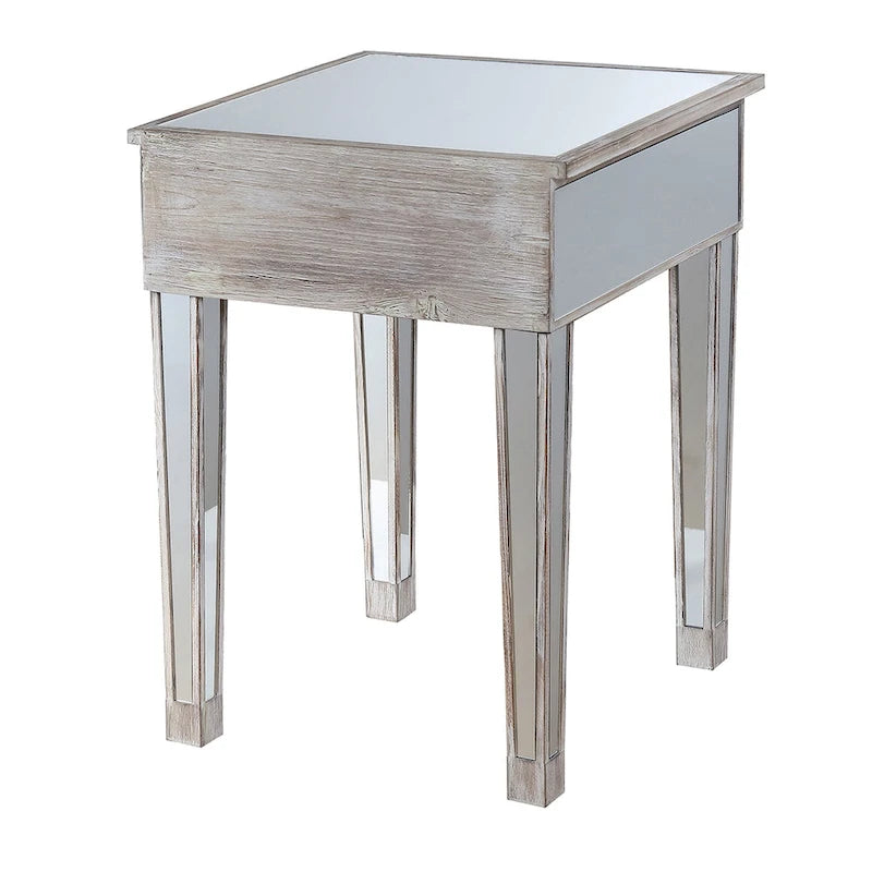 Table d'appoint à 1 tiroir avec miroir Gold Coast