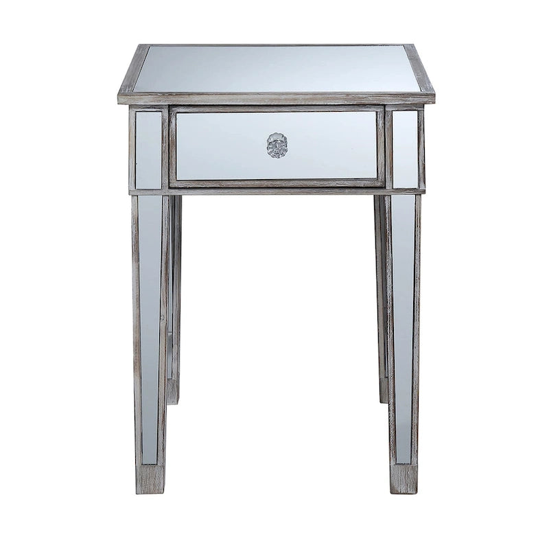 Table d'appoint à 1 tiroir avec miroir Gold Coast