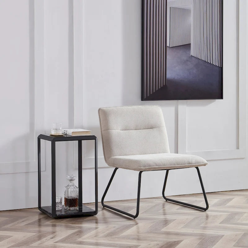 Chaise d'appoint Cosmo en tissu sans accoudoirs