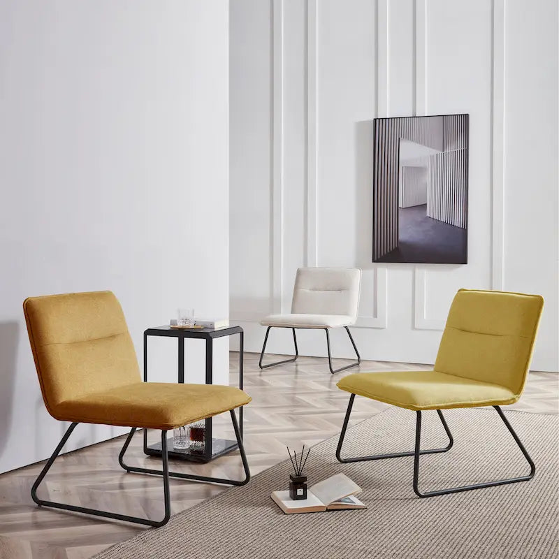 Chaise d'appoint Cosmo en tissu sans accoudoirs