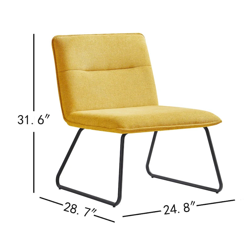 Chaise d'appoint Cosmo en tissu sans accoudoirs