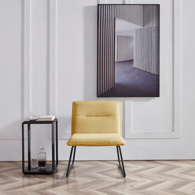 Chaise d'appoint Cosmo en tissu sans accoudoirs