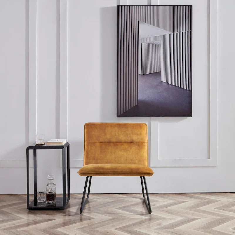 Chaise d'appoint Cosmo en tissu sans accoudoirs