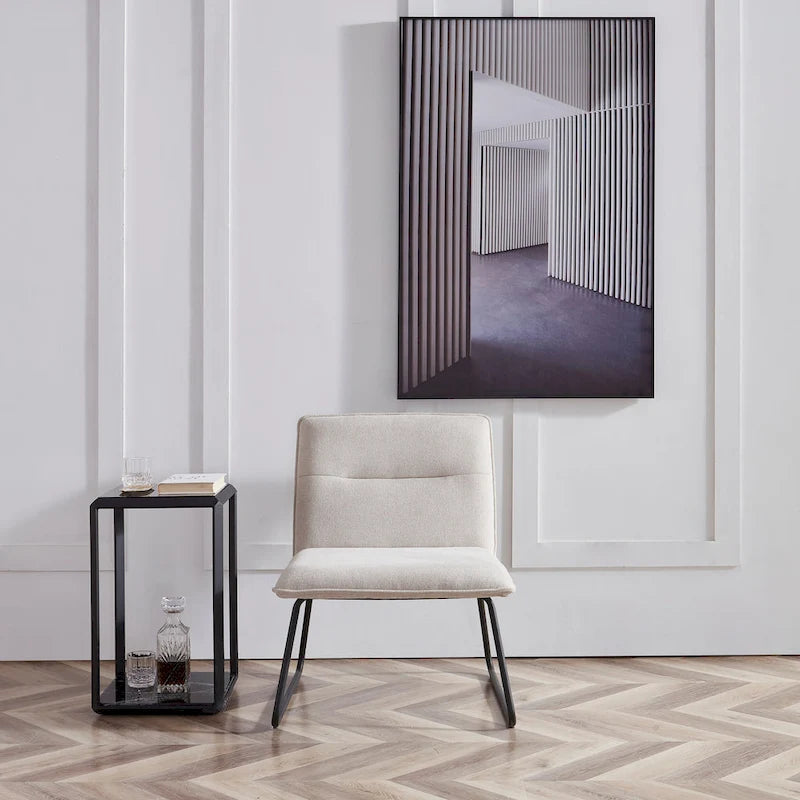 Chaise d'appoint Cosmo en tissu sans accoudoirs