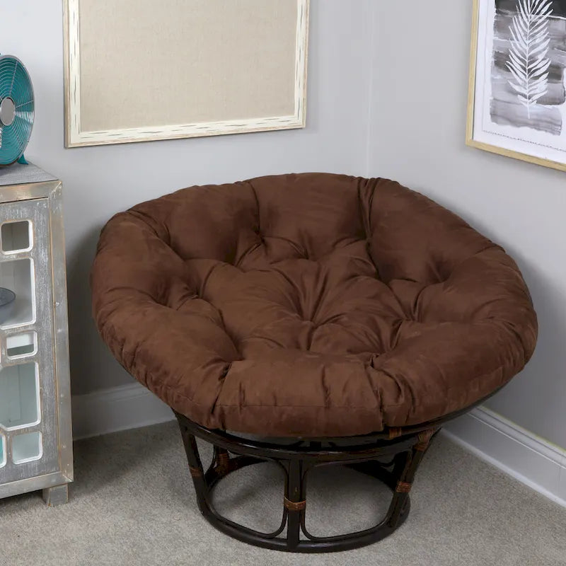 Coussin de remplacement épais et moelleux en microsuède uni pour fauteuil Papasan