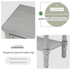 Console étroite avec trois tiroirs de rangement et une étagère inférieure