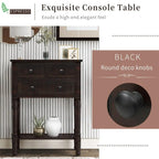 Console étroite avec trois tiroirs de rangement et une étagère inférieure