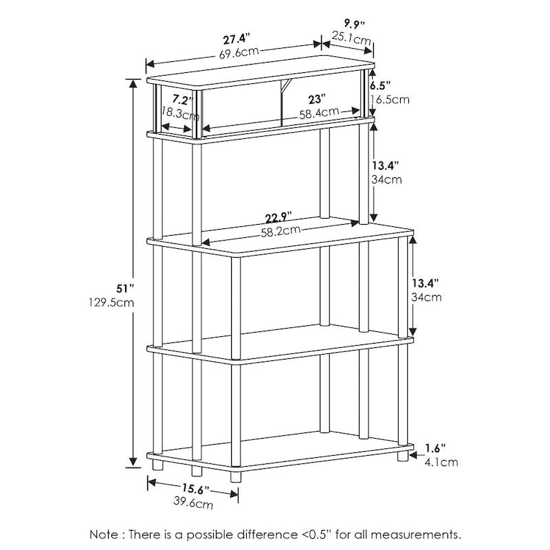 Étagère de rangement sans outil Turn-N-Tube avec armoire supérieure