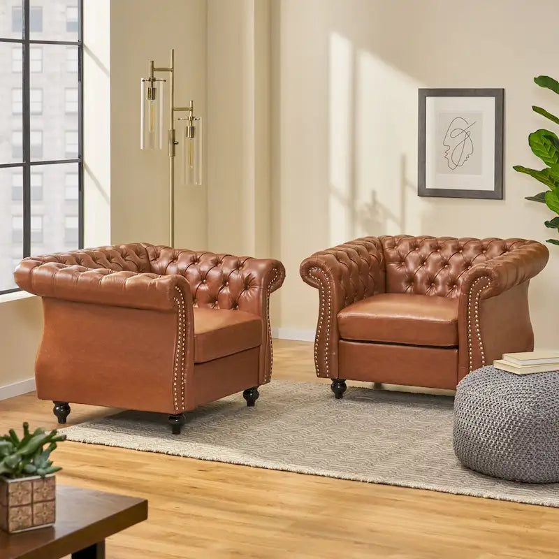 Silverdale Traditional Chesterfield Club Chairs (Set of 2) by  
