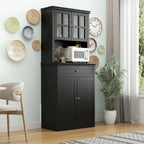 Buffet avec vaisselier, armoire de rangement de cuisine, buffet blanc