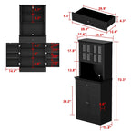Buffet avec vaisselier, armoire de rangement de cuisine, buffet blanc