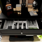 Buffet avec vaisselier, armoire de rangement de cuisine, buffet blanc