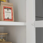 Buffet avec vaisselier, armoire de rangement de cuisine, buffet blanc