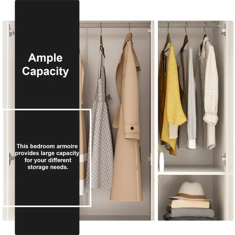 Grande Armoire/Penderie, 120 L x 177 H x 46,5 P cm