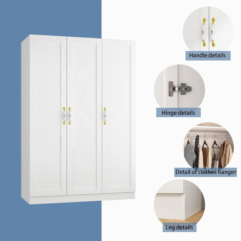 Grande Armoire/Penderie, 120 L x 177 H x 46,5 P cm