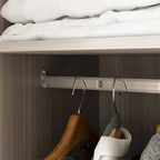 Armoire de rangement en bois avec 6 cubes de rangement et tringle à vêtements