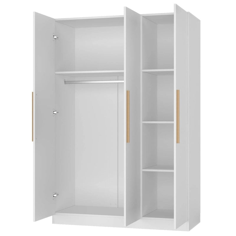Armoire de rangement en bois avec 6 cubes de rangement et tringle à vêtements