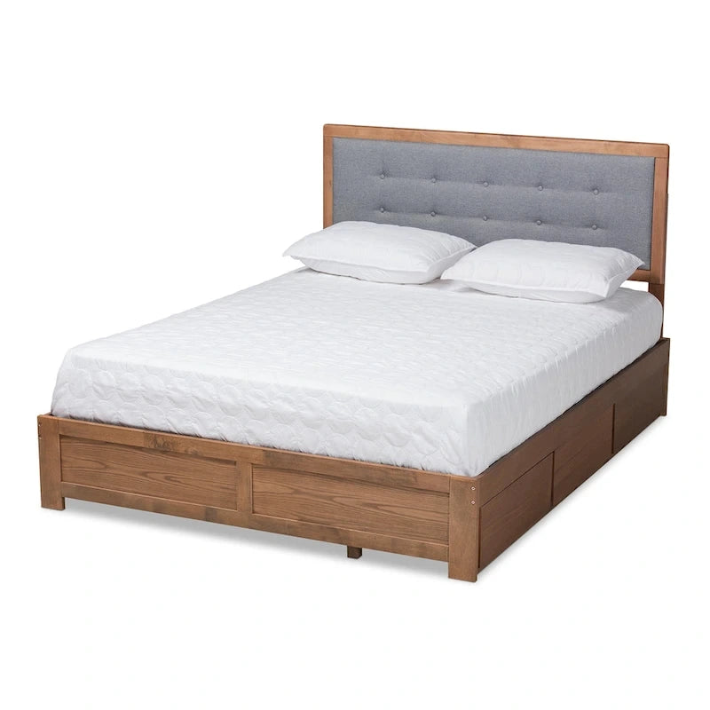 Lit de rangement Lene Mid-Century Modern 3 tiroirs