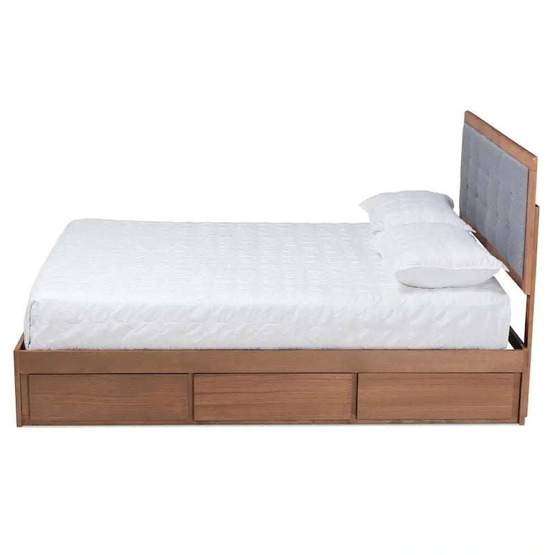 Lit de rangement Lene Mid-Century Modern 3 tiroirs