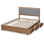 Lit de rangement Lene Mid-Century Modern 3 tiroirs