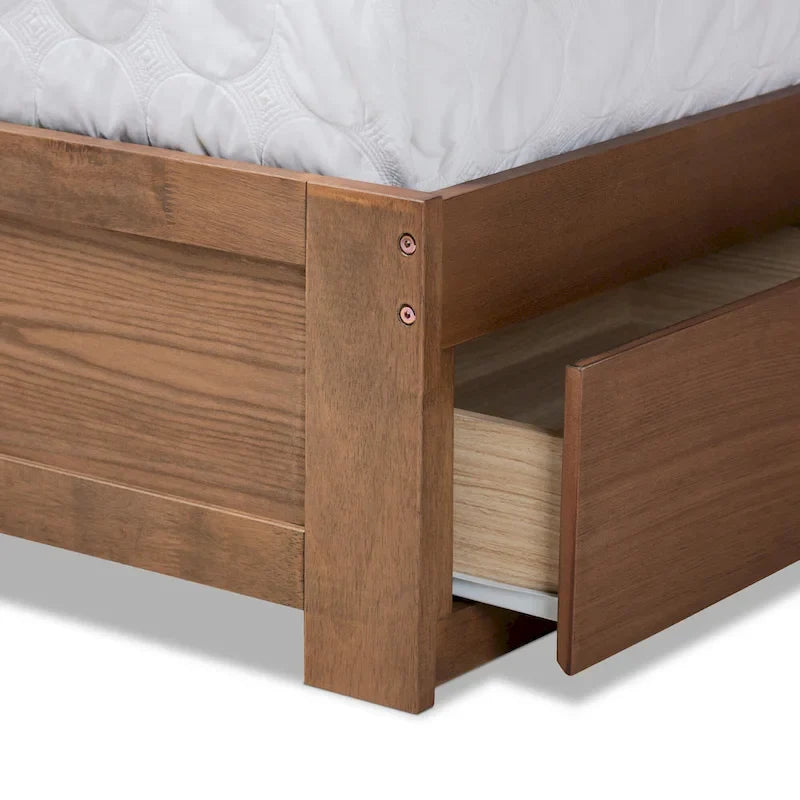Lit de rangement Lene Mid-Century Modern 3 tiroirs