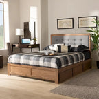 Lit de rangement Lene Mid-Century Modern 3 tiroirs