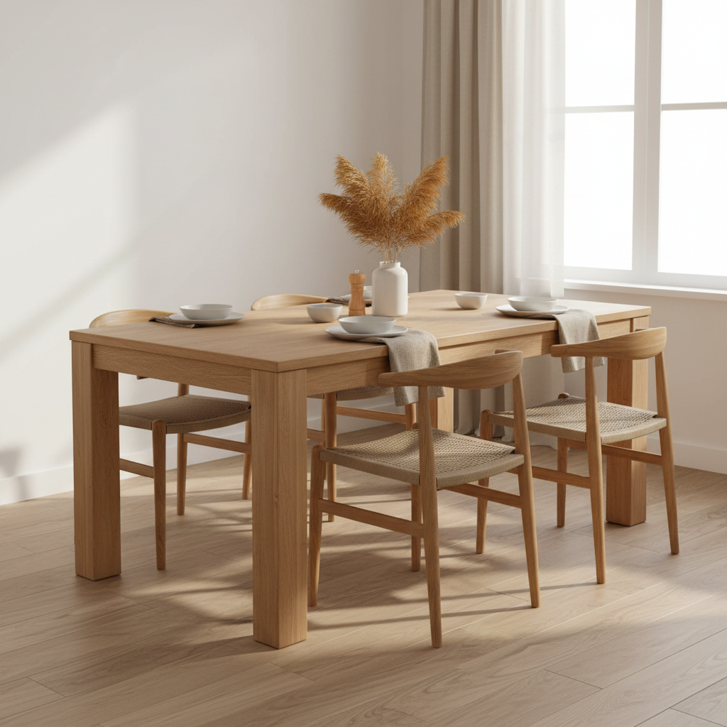 Table de salle à manger rectangulaire de 75 po avec pieds carrés