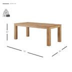 Table de salle à manger rectangulaire de 75 po avec pieds carrés